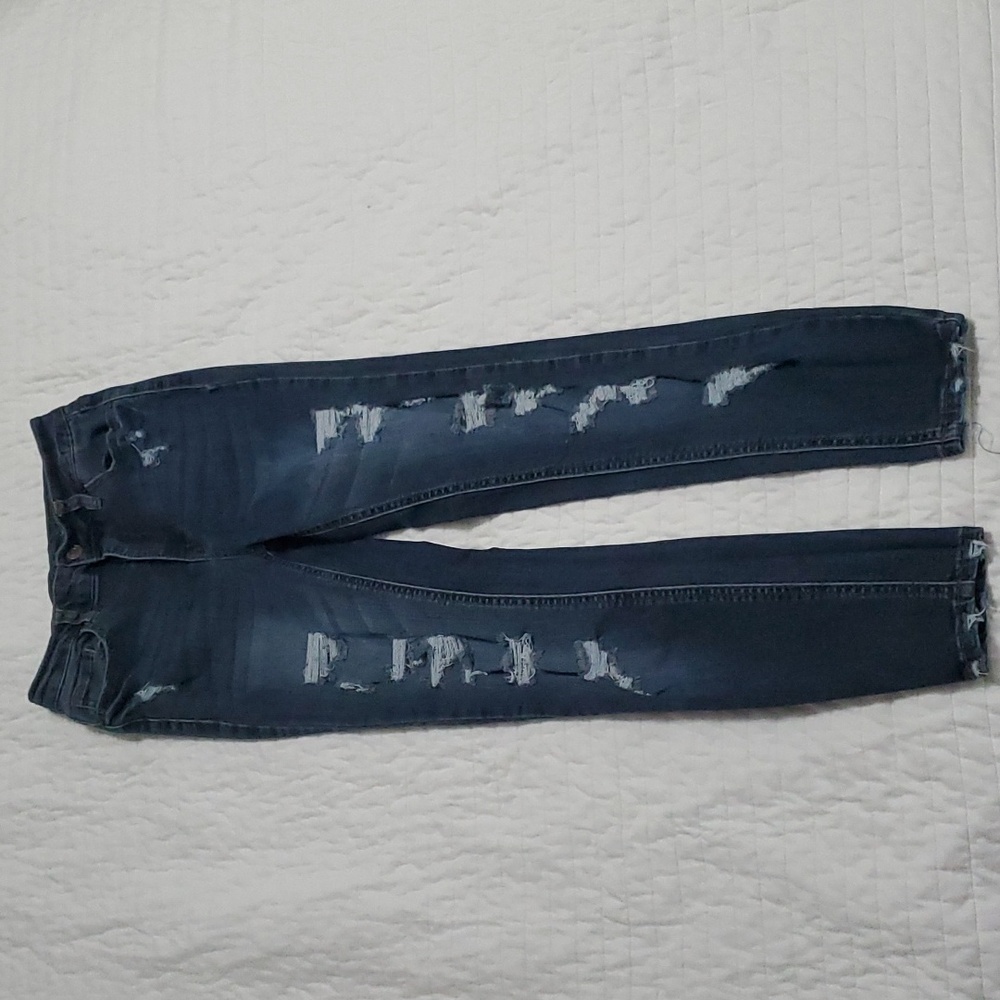 Juniors, ripped dark jeans, size 3